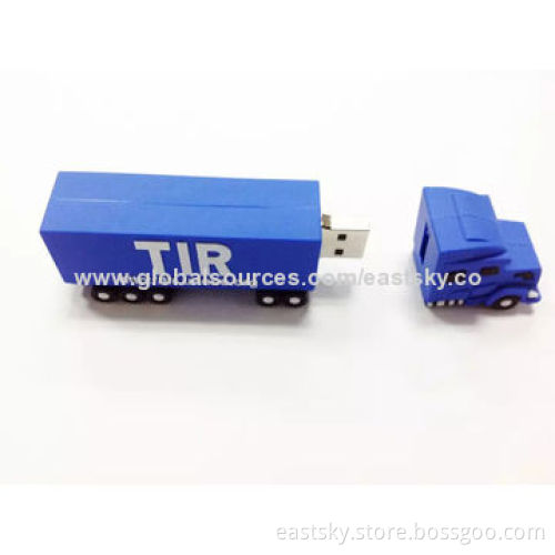 Custom Truck Shape USB Drive, Made of Soft PVC Material, OEM Orders are Welcome